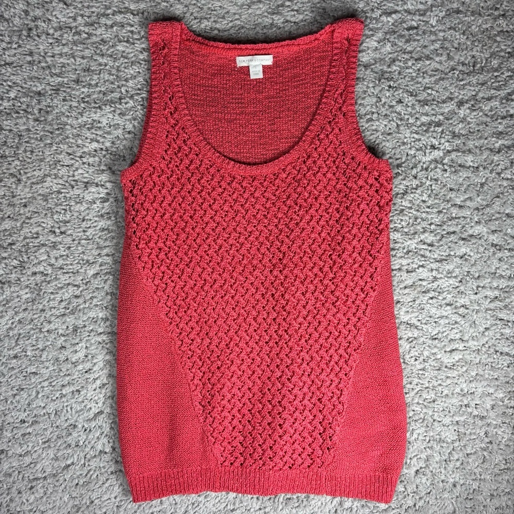New York and Company Top Womens Small Vintage Open Air Knit Y2K Timeless Layers